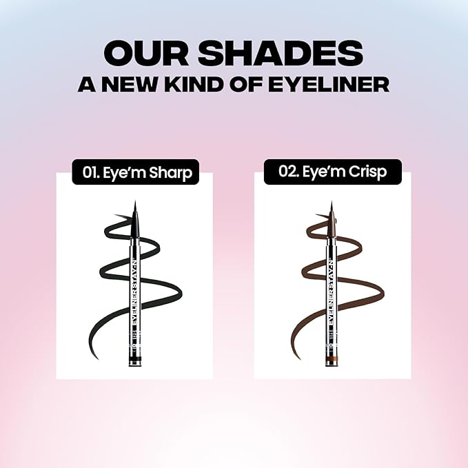 Sacheu Liquid Eyeliner STAY-N Long Wear Waterproof Eyeliner Pen with Ultra-Precise 360° Flexible Tip — Smudge-Proof Vegan & Cruelty-Free Eye Makeup, Eye’m Crisp