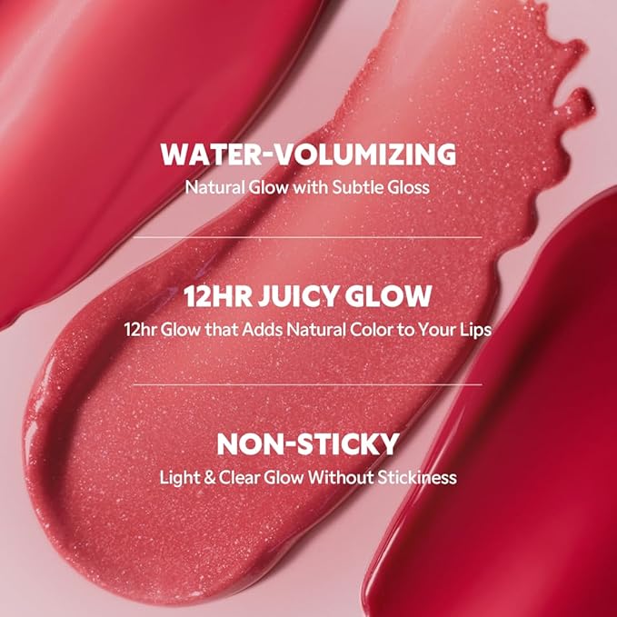 TIRTIR [*Mini Size Waterism Tinted Lip Gloss #03 Sand Mond, 0.06 Fl Oz – Kiss Ready Lipgloss, 12H Long Lasting Non Sticky Natural Tinted Glow Korean Multiuse Cheek and Lip Tint for Women gift