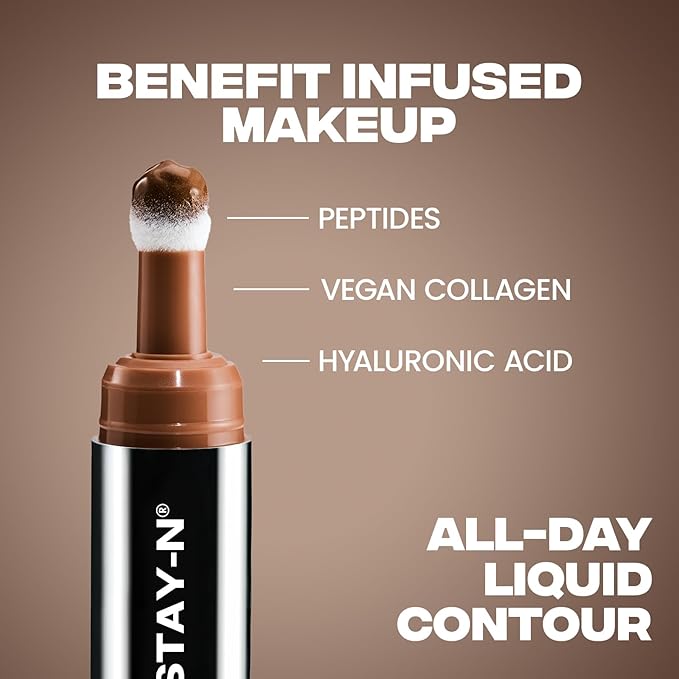 Sacheu Liquid Contour STAY-N Long Wear Cream Contour Makeup — Long Lasting, Blendable, & Lightweight Formula — Vegan & Cruelty-free, Giving Drama