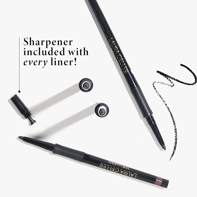 LAURA GELLER NEW YORK INKcredible Gel Eyeliner - Graphite - Waterproof Smudge-proof Eyeliner Pencil - Built in Sharpener