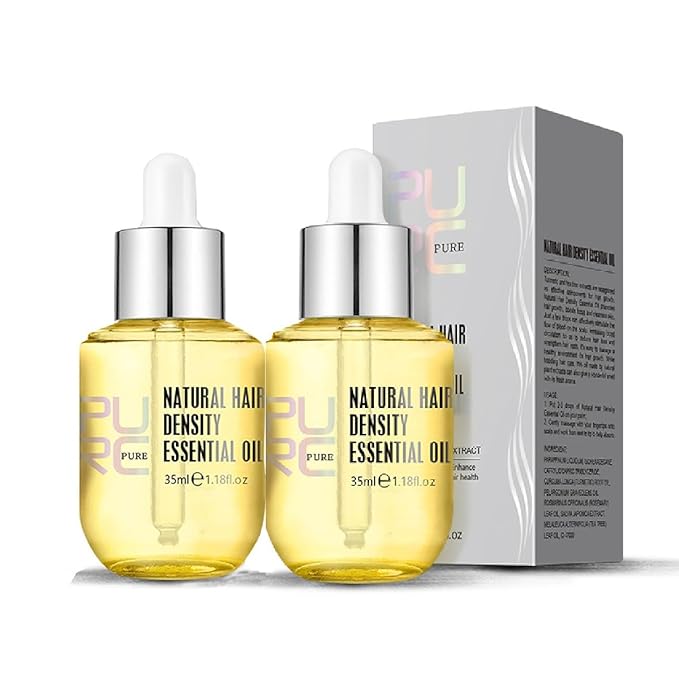 PURC Natural Hair Density Essential Growth Oil for Men and Women Damaged Hair, Veganic, HuaQing 2 Pcs,