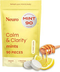 NeuroGum Calm & Clarity Mints (Honey Lemon, 90 Pieces) | GABA + L-Theanine + Vitamin D3 | Sugar Free Mood & Stress Relief Supplement