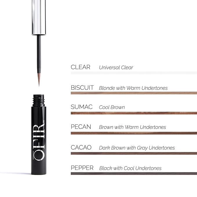 OFIR Brow Tonic Serum Browliner | Cruelty-Free Hybrid Makeup & Skincare | Smudge-Proof Matte Finish with Hyaluronic Acid & Plant Extracts | Strengthening Brow Serum | Cacao - Dark Brown, 0.057 Oz