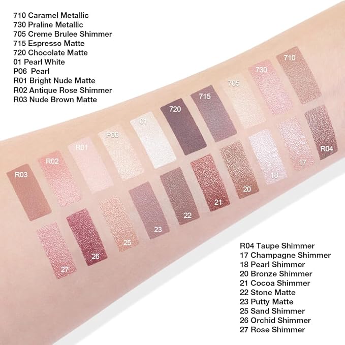 Cream Glitter Taupe Shimmer Metallic Eyeshadow Palette Makeup, Natural Single Mini Instant Holographic Eyeshadow For Women, Sombras Crema Para Ojos, Talc, Paraben & Cruelty Free, R04