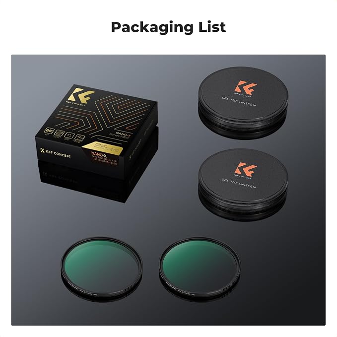 K&F CONCEPT 82mm Black Diffusion 1/4 & 1/8 Lens Filter Kit, Mist Cinematic - Image 8