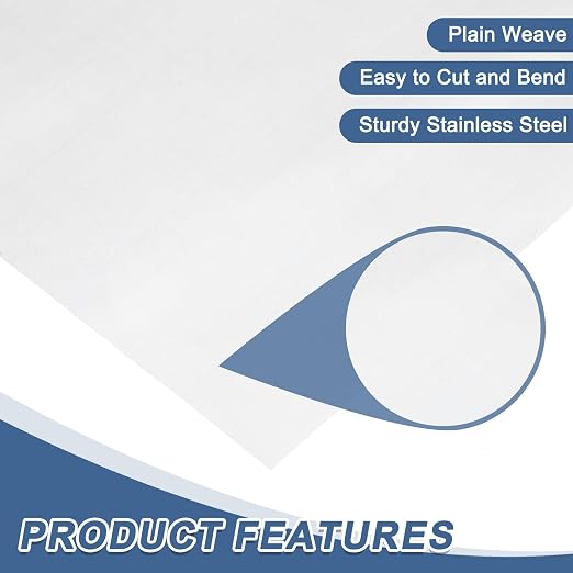 uxcell 400 Mesh 118" x 10" Woven Wire Mesh, 316 Stainless Steel Air Vent Filter - Image 3