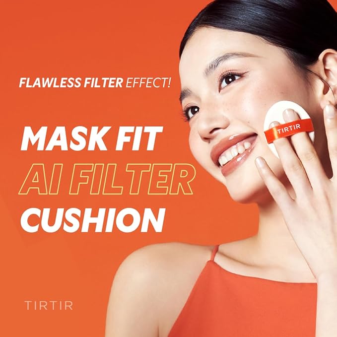 [*Mini Size*] TIRTIR Mask Fit Ai Filter Cushion Foundation | AI-Like Semi-Matte Finish - Up to 72-Hour Medium to Full Coverage Korean BB Cushion Make up Beauty, #55N Espresso, 0.15 Fl Oz