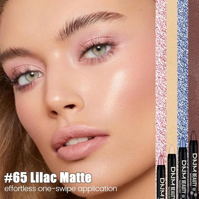 Kaely Cream Eye Shadow Sticks, Lilac Matte Eyeliner Pencil Eyeshadow Palette Makeup, Eye Highlighter Brightener Stick for Older Women Waterproof Pigmented, sombras para ojos, New-65
