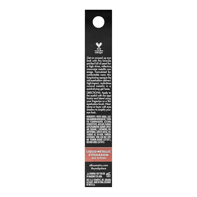 e.l.f. Liquid Metallic Eyeshadow, Gel Formula, High-Impact Multi-Dimensional Finish, One-Swipe Coverage, Big Dipper, 0.1 Fl Oz
