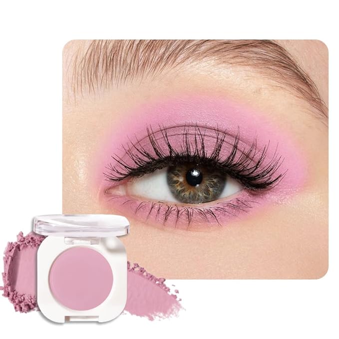 Single Matte Eye Shadow Palette Makeup, Light Peach Matte Eyeshadow for Women, Monochrome Eye Shadow Makeup, Pigmented Waterproof Sombras Para Ojos, Vegan, Talc, Paraben & Cruelty Free, 02