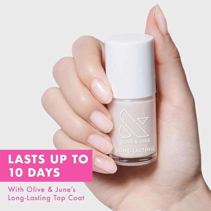 Olive & June Long Lasting Nail Polish | Plump, Gel-Like Finish No Lamp Needed | Lasts up to 10 days | Salon-Quality Color at Home | 15-Free, Vegan & Cruelty-Free Chip-Resistant Shine | BEB Sheer White