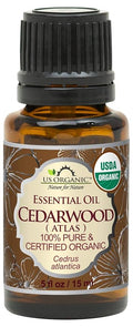 US Organic 100% Pure Cedarwood Essential Oil (Atlas) - USDA Certified Organic, Steam Distilled (More Size Variations Available) (15 ml / .5 fl oz)