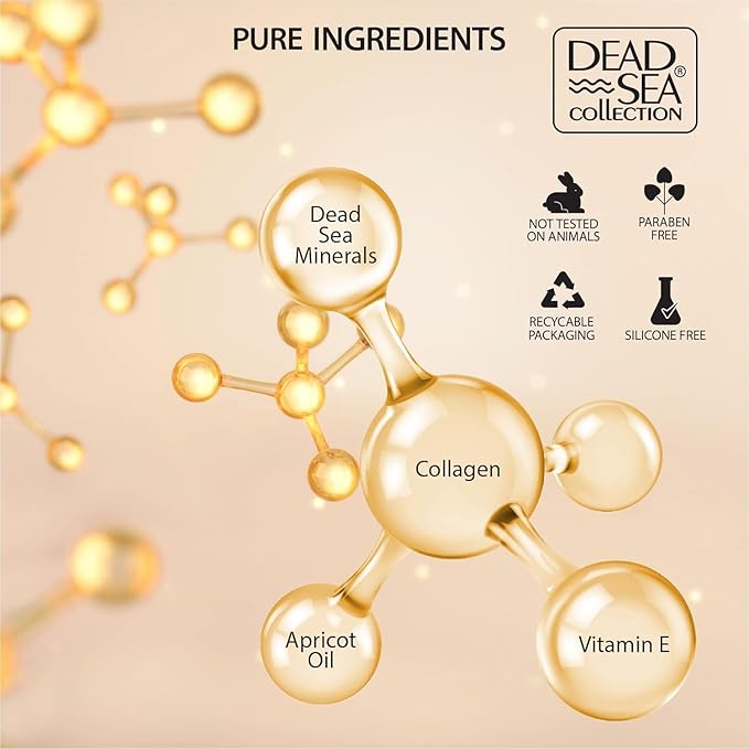 Dead Sea Collection Serum for Face with 3X Collagen, Dead Sea Minerals, and Vitamin E – Anti Aging Nourishing Skin Care Moisturizer to Reduce Wrinkles (1.01 fl. oz)