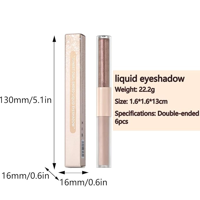 Metallic Brown Liquid Eyeshadow Matte Glitte Eyeshadow Sticks For Eyes Pencil Primer Base Quick Drying Waterproof Long Lasting Highlight Stick Shadow Pen Eye Makeup(#6)
