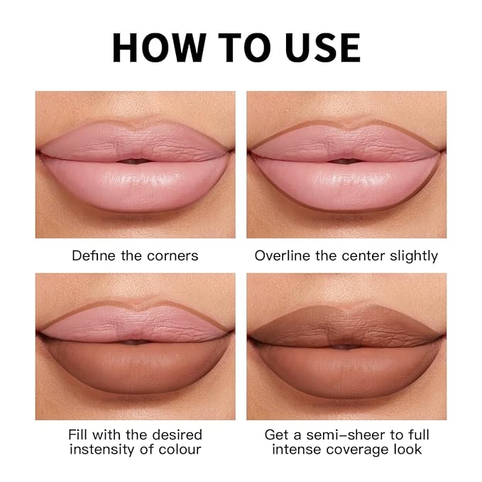 USHAS Lipstick and Lip Liner Combo Set 2 in 1 Waterproof Matte Lipstick pen for Women Lip liner Set Long Lasting with Makeup Set (Y18, Pack of 1)