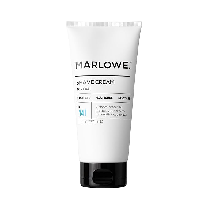 MARLOWE. No. 141 Shave Cream 6 oz, Conditioning Shaving Cream with Shea Butter & Coconut Oil, Smooths & Protects for a Close Shave, Aloe Citron Scent