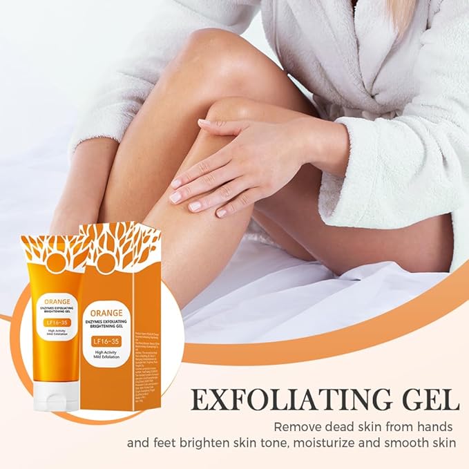 Orange Exfoliating Gel for Face and Body, 2025 New Deep Pore Orange Peeling Scrub, Cleaning Pores, Remove Blackheads Moisturize Cleansing, Facial Exfoliating Gel for All Types Skin (2PC, 3.52 Fl Oz)