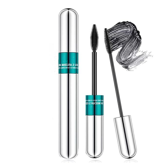 4d silk fiber mascara black volume and length，mascara 5x longer thickening and no clumping，long lash and waterproof