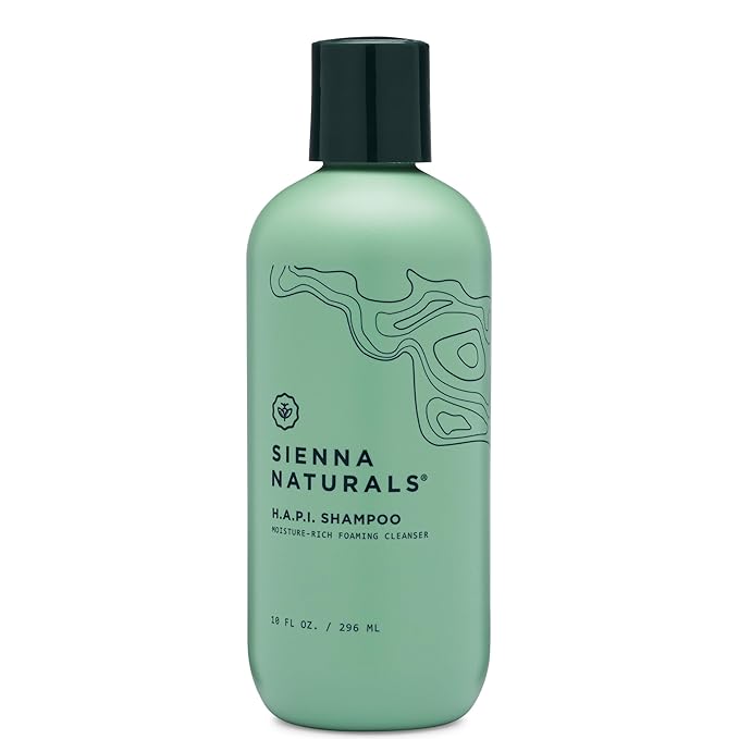 Sienna Naturals - HAPI Shampoo - Anti Frizz - Sulfate-Free, Scalp-Nourishing & Hydrating Cleanser - Gently Removes Buildup Without Stripping - pH-Balanced, Vegan & Clean Formula - 11oz