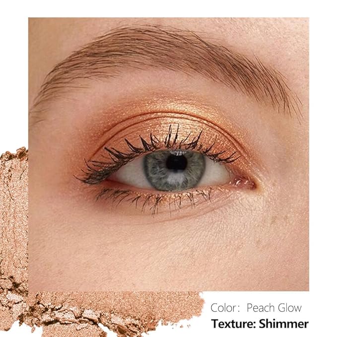 Magnetic Eyeshadow Soft Peach with Hints of Yellow and Pink, Satin Finish, Easy to Blend, Magnetic Pan for DIY Makeup Palette (Peach Glow)
