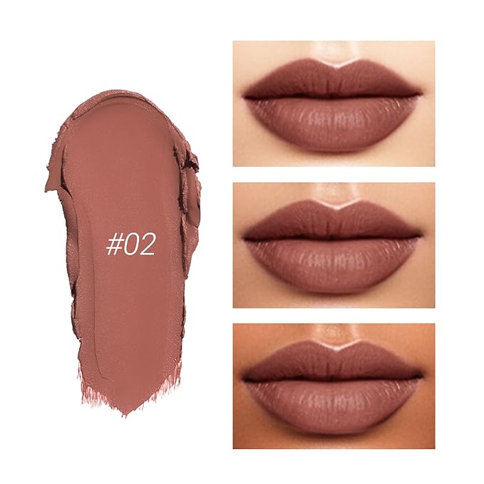 Erinde Matte Lipstick Crayon for Women, Rose Nude 24 Hour Lipstick Lip Liner Pencil, Neutral Lip Stick Long Lasting Waterproof, Vegan & Cruelty-Free, 02