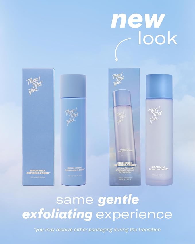 Then I Met You Birch Milk Refining Toner, Exfoliating & Hydrating Face Toner with Birch Juice, AHAs & PHAs, Vegan & Clean Skincare, 3.38 oz