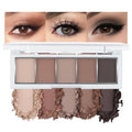 5 Colors Matte Eyeshadow Makeup Palette, 5 Natural Neutral Nude Brown Cool-Toned Nude Taupe Eyeshadow, Looks for Brown Eyes Women Finish Long Wearing Waterproof Professional Eye Makeup 06#