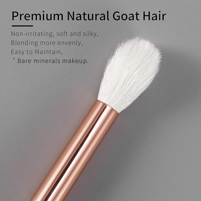 Natural Goat Hair Eyeshadow Brush, Large Blending Eye Shadow Brush, Eye Shadow Blending Brushes, Small Nose Contour Brushes, Single Natural Hair Makeup Brush, Smudge Brushes