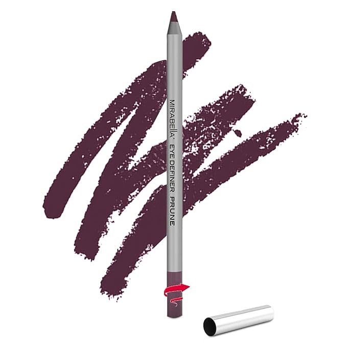 Mirabella Eye Definer & Antioxidant Infused Cream Eye liner - Ultra Pigmented Gel Eyeliner Pencil with Retractable Design, Sharpener Included - Prune