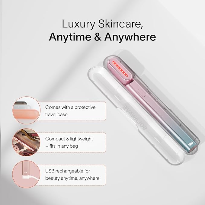 Solawave 4-in-1 Radiant Renewal Red Light Therapy Wand & Renew Complex Activation Serum | Beauty Device for Face & Neck | Serum Boosts Anti-Aging Effects, Reduces Wrinkles, Dark Circles & Puffiness