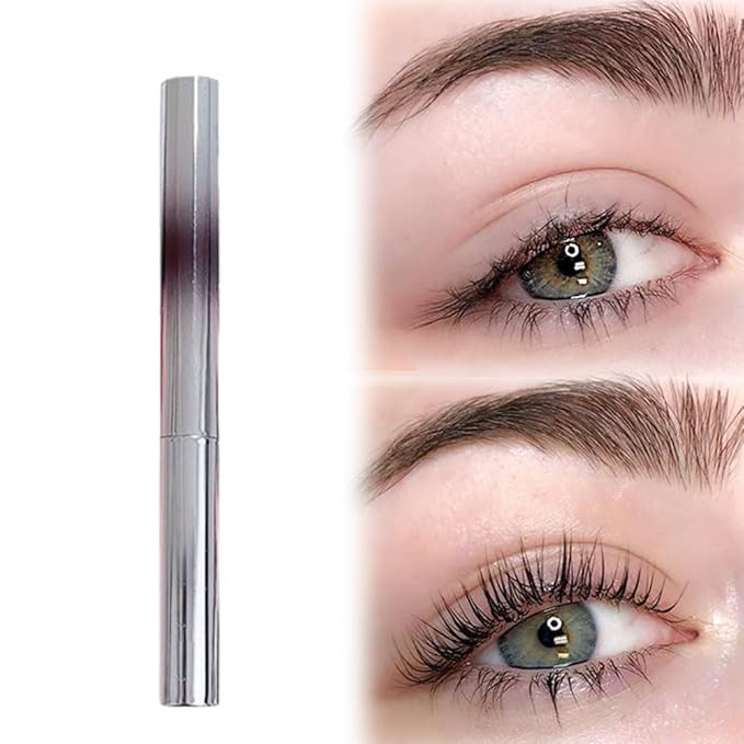 Iron Wand Mascara,Waterproof Metal Wand Mascara Tubing, 3D Curling Metal Wands Mascaras Black Washable, Long-lasting 3D Curling Eyelash, Smudge Proof & No Flaking (Black-2)