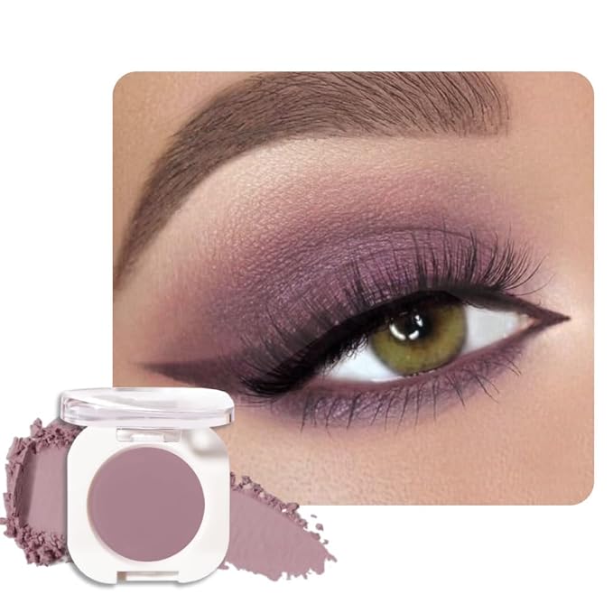 Single Matte Eye Shadow Palette Makeup, Mauve Taupe Matte Eyeshadow For Mature Women, Monochrome Eye Shadow Makeup, Pigmented Waterproof Sombras Para Ojos, Vegan, Talc, Paraben & Cruelty Free, 25