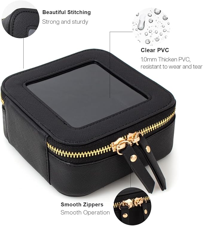 Travel Clear Makeup Bag Set, TSA Approved Cosmetic Bag Case with Zipper Portable Makeup Pouch Toiletry Bag Women Traveling Cosmetic Organizer Storage Bag Car Organizer Car Essentials for Women