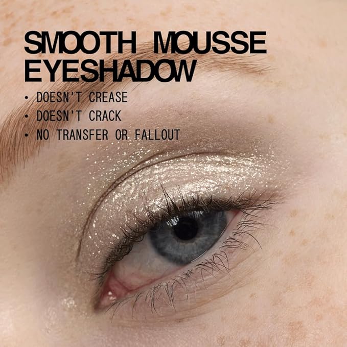 about-face Fractal Glitter Eye Paint Refract – Smudge-Proof, Long-Lasting Liquid Eyeshadow – Intense Sparkle with Mousse Texture – Vegan, Cruelty-Free – 0.13oz (Soft Silver)
