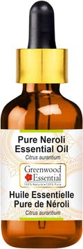 Greenwood Essential Pure Neroli Essential Oil (Citrus aurantium) with Glass Dropper Steam Distilled 50ml (1.69 oz)