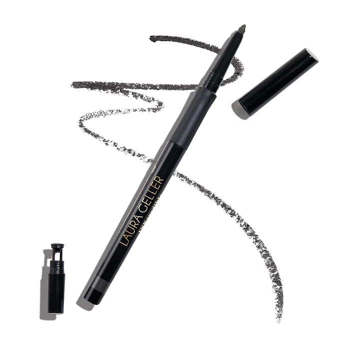 LAURA GELLER NEW YORK INKcredible Gel Eyeliner - Graphite - Waterproof Smudge-proof Eyeliner Pencil - Built in Sharpener