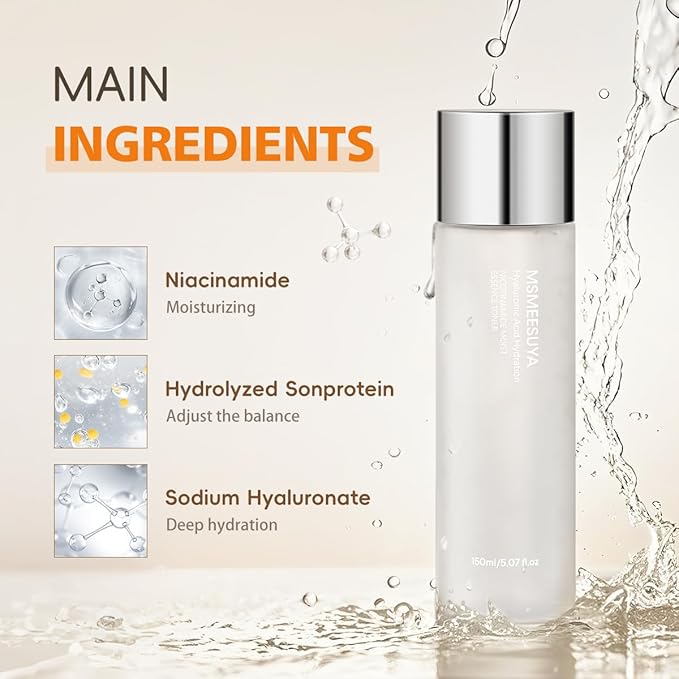 Niacinamide Moist Essence Toner, with Niacinamide, A Fresh and Delicate Feel, Moisturizing, Alcohol-Free, Suitable for All Skin Types, 150ml/5.07 fl oz