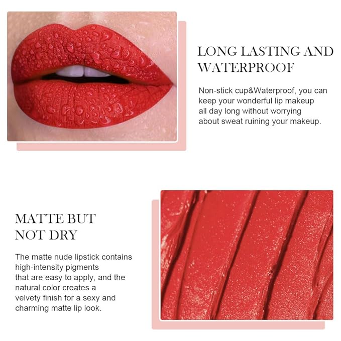 BINGBRUSH Crayon Matte Longwear Lipstick Pack Set,Moisture Smooth Color Stick Ultimate Lip Crayon for Makeup Collection - Waterproof Velvet Lipgloss (08#, 1 Count (Pack of 1))