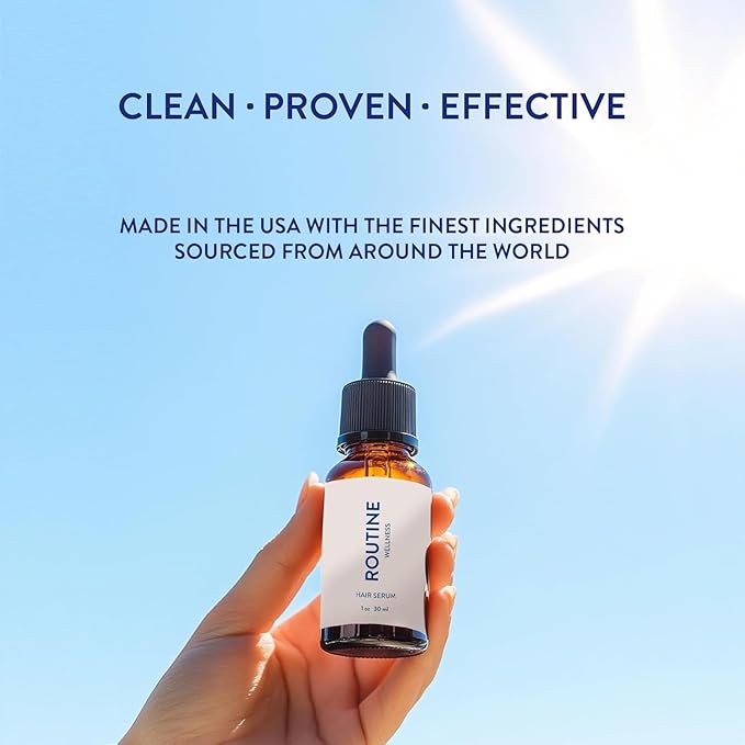 Routine Wellness Hair Treatment Serum for Thinning Hair - Plant-Based Rosemary, Tea Tree & Argan Oils Blend for Strength, Shine & Softer Hair - Clean Ingredients, All Hair Types - 30ml (Pack of 3)