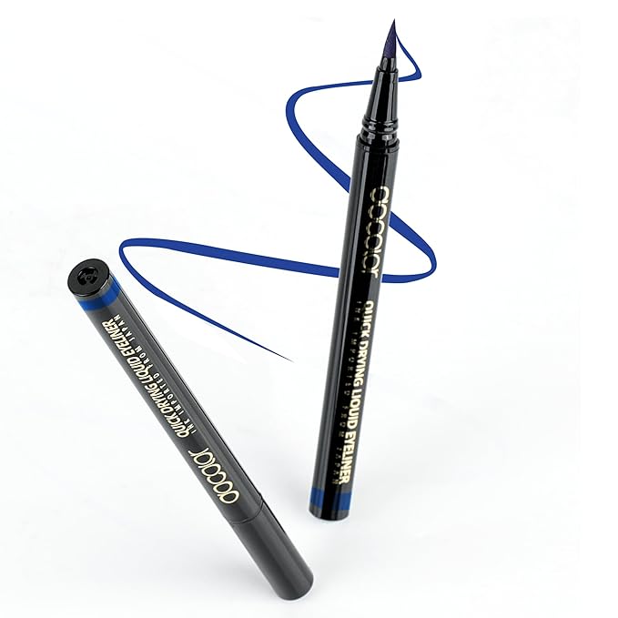 docolor Eyeliner, 2PCS Blue Liquid Eyeliner Waterproof Eye Liner Pen Super Slim Precise All Day Blue Eye Pencils Professional Makeup Liquid Eye Liner Pencil for Women
