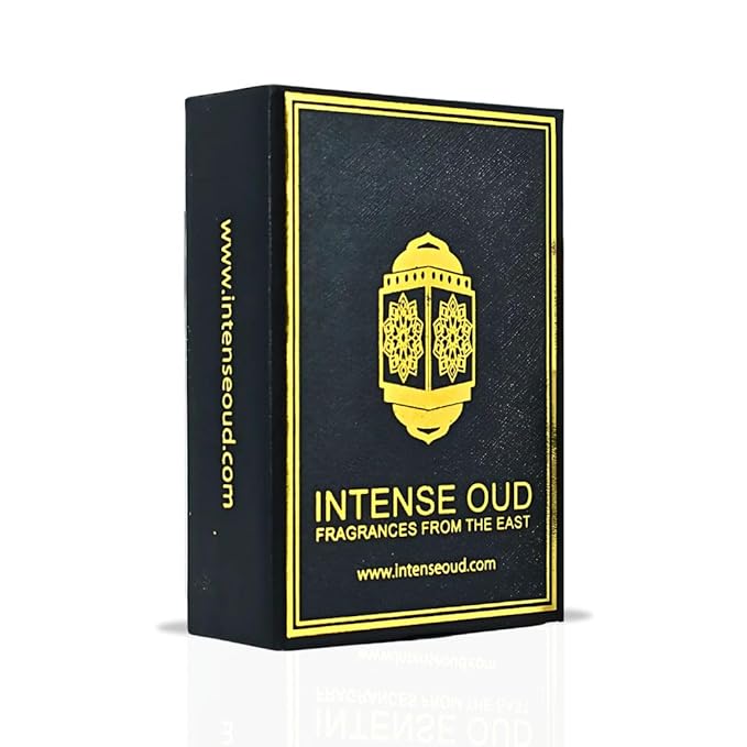 INTENSE OUD Khashab Al Sandal Long Lasting Arabian Perfume Oils for Women 12ML (0.40 OZ) Fragrance Oil with Cardamom, Violet, Sandalwood & Coconut - Concentrated Perfume Oil in Black Gift Box