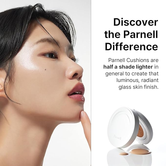 Parnell Cicamanu Serum Cushion - Moisturizing Foundation for Soothing, Coverage, Glass Skin and Lightweight for Sensitive and Dry Skin Pearl Skin (0.52 Fl Oz) (43N)