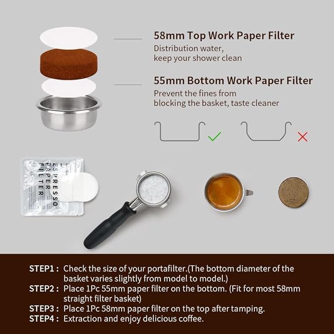 watchget 58mm Espresso Paper Filters - Image 5