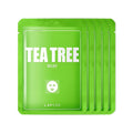 LAPCOS Tea Tree Sheet Mask, Daily Soothing Face Mask, Treats Acne & Clears Pores, Korean Beauty Favorite, 5-Pack