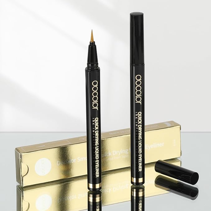 docolor Waterproof Eyeliner Pen Super Slim Liquid Eyeliner Eye Liner Gel (Gold)