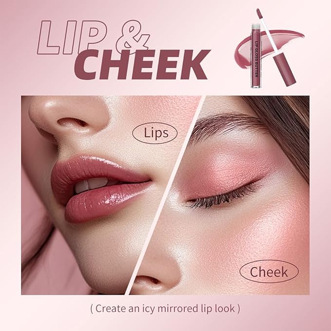 Brown Nourishing Lip Plumper Gloss, Light Brown Moisturizing High Shine Lip Glow Oil, Long Wear Hydration Mini Liquid Lipstick Makeup, Fresh Lightweight Glossy Plumping Lip Gloss for Women(07#)