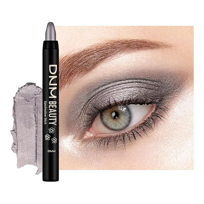 Kaely Cream Eye Shadow Sticks, Smoky Grey Shimmer Eyeliner Pencil Eyeshadow Palette Makeup, Eye Highlighter Brightener Stick for Older Women Waterproof Pigmented, sombras para ojos, New-58