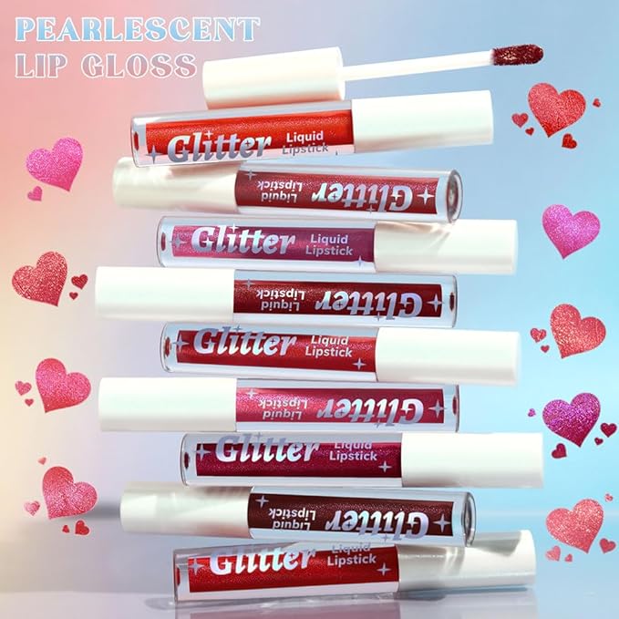 AMY'S DIARY Glitter Liquid Lipstick, Shimmer Metallic Lip Gloss, Long-Lasting Waterproof Lip Color, High Shine Sparkle Makeup,Lip makeup for woman (Pink Diamond Sparkle#2)