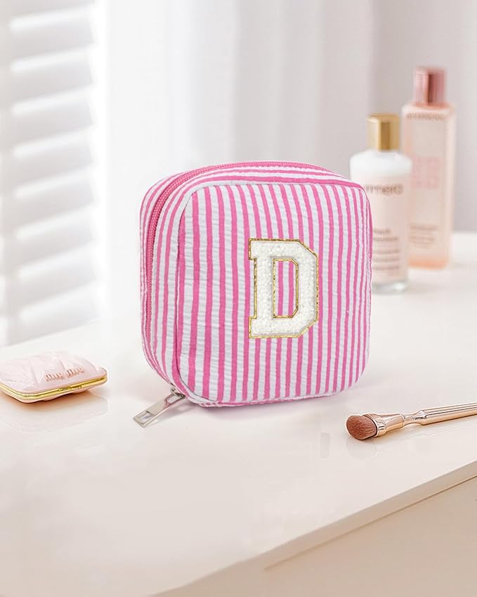 LETGO Gifts for Girls Teen Girl - Pink Preppy Makeup Bag Best Friend Birthday Gifts Teacher Gifts for Women Wedding Gifts Bridesmaid Gifts Daughter Teacher Wife Gifts Teen Girl Gifts