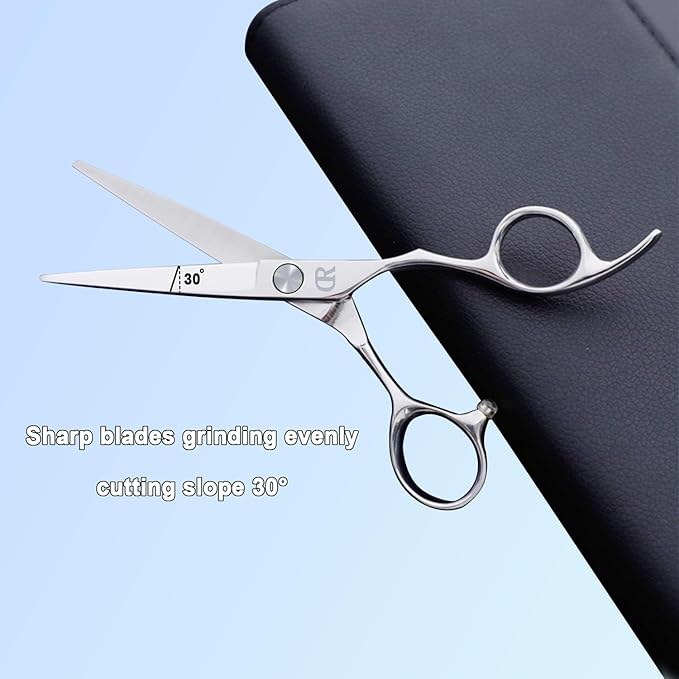 Professional Hair Cutting Shears,6 Inch Barber hair Cutting Scissors Sharp Blades Hairdresser Haircut For Women/Men/kids 420c Stainless Steel (Silver)